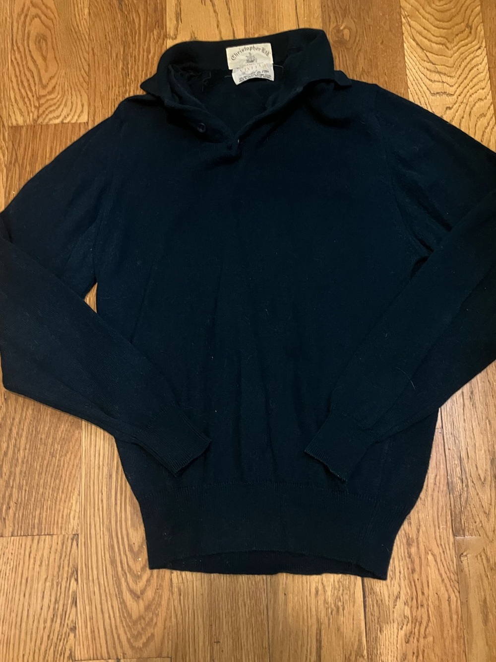 Vintage Viyella Men's Merino Cotton Sweater Size 40 Henley Green Christopher Ltd